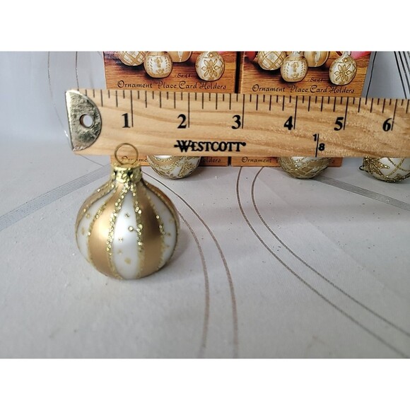 20 Giftco Christmas Holiday Glitter Ornament Place Card Holders 2" Tall w Boxes - Picture 9 of 15